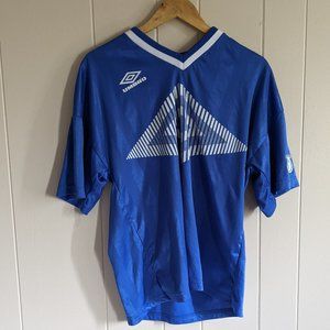 Vintage Umbro Meadow Gold #6 Blue Athletic Soccer Shirt - Size Men's Medium